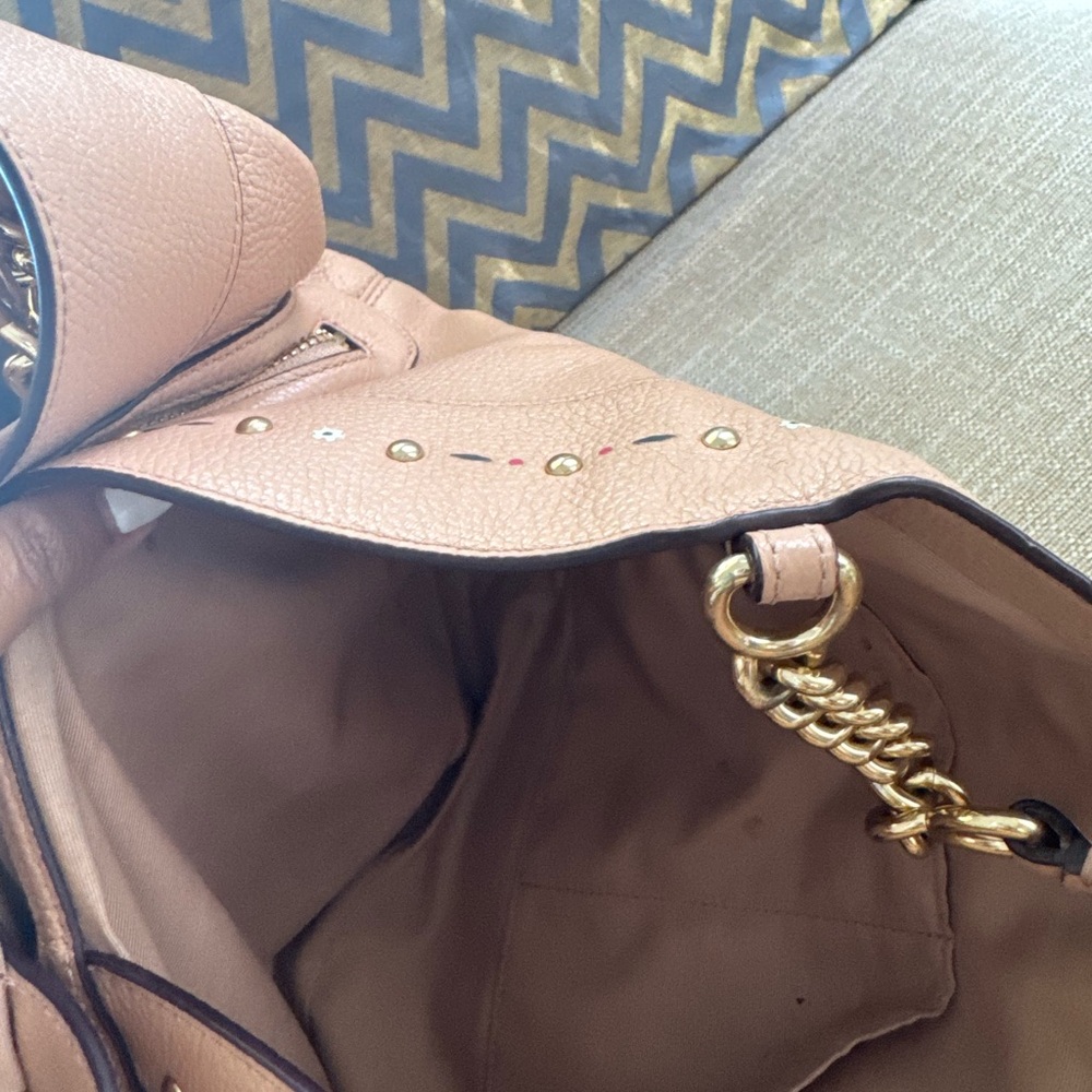 Coach Brown Leather Shoulder Bag with Gold Chain - Picture 6 of 8
